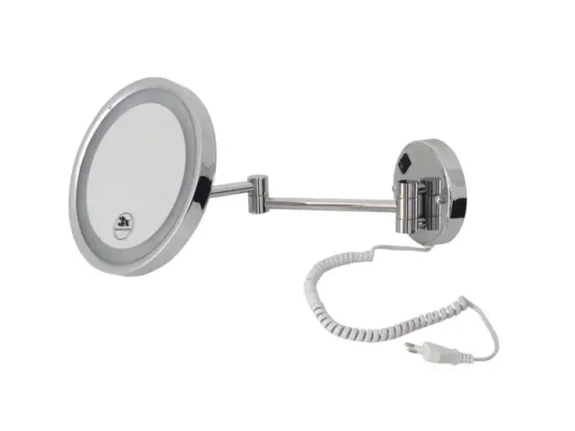 NOKEN Увеличительное зеркало, закрепляемое на стене на 2 шарнирах со светодиодной подсветкой
