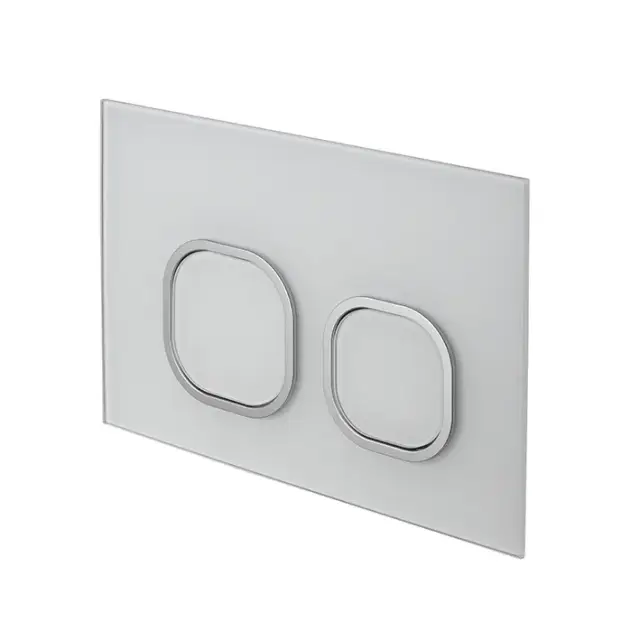 NOKEN i-Comfort CRYSTAL Клавиша двойного смыва, стекло белый/кольца хром