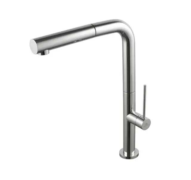 NOKEN BRIDGE SLIM Однорычажный смеситель для мойки, поворотный излив, выдвижной душ, хром
