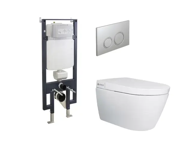 NOKEN PACK I.COMFORT VORTEX Комплект: подвесного унитаза с электр. крышкой, рама, клавиша,белый/хром