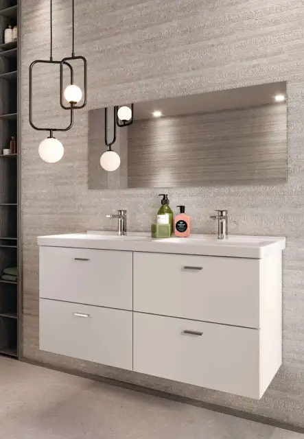 NOKEN PACK NK CONCEPT 120 CM Комплект мебели со смесителем и зеркалом, white/хром