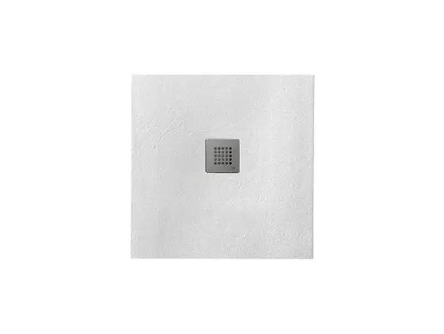 NOKEN FLAT Поддон из материала Light Stone с фактурной поверхностью, 90x90х3h см, белый