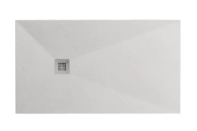 NOKEN SLATE Поддон из минерального литья с фактурной поверхностью, 120x80х2,6h см, белый