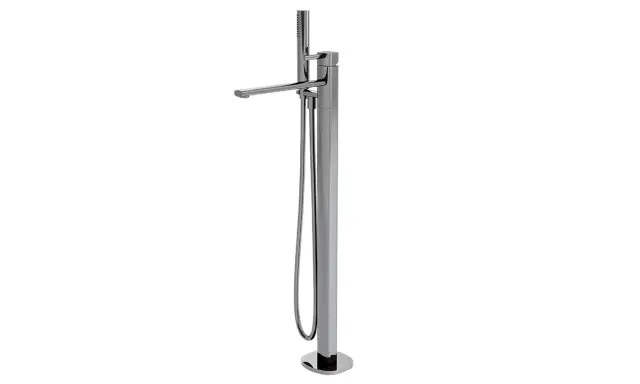 NOKEN CONCEPT Напольный смеситель для ванны/душа, с гибким шлангом и ручным душем, хром