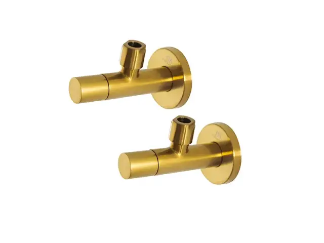 NOKEN HOTELS Набор вентилей подключения смесителя G3/8-G1/2, браш. золото