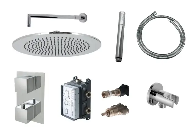 NOKEN KIT ROUND&URBAN Комплект для душа, с верхним душем NEPTUNE Oval 30x20 см, хром