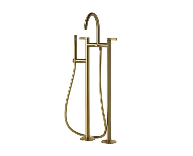 NOKEN LIGNAGE LUXE Смеситель напольный для ванны/душа, шланг 150 см, душ, браш. золото