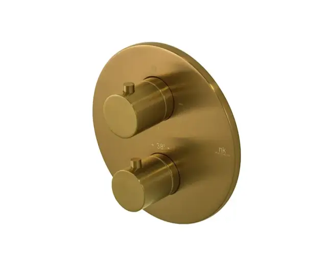 NOKEN ROUND Внешняя часть термостата, браш. золото