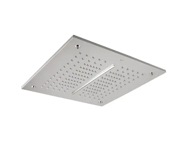 NOKEN SQUARE Верхний душ встраиваемый в потолок 40 см, дождь и каскад, 21 и 16 л/мин, INOX ESPEJO