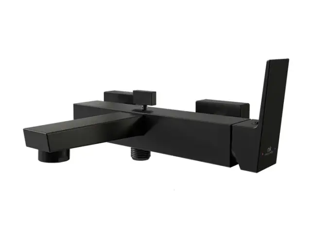 NOKEN SQUARE Смеситель для ванны настенный, для душа 18 л/мин, для ванны 15,98 л/мин, чёрный