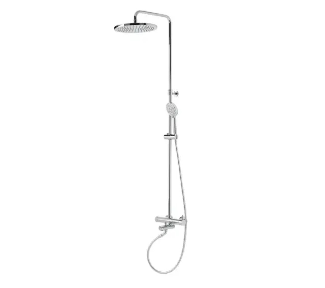 NOKEN TEC ROUND MIXER Душевая стойка с однорычажным смесителем, изливом для ванны, хром