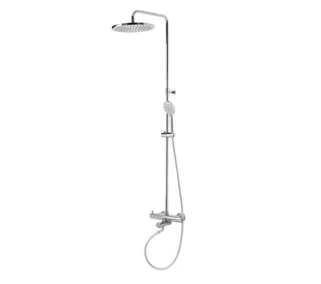 NOKEN TEC ROUND Душевая стойка с термостатическим смесителем, изливом для ванны, хром