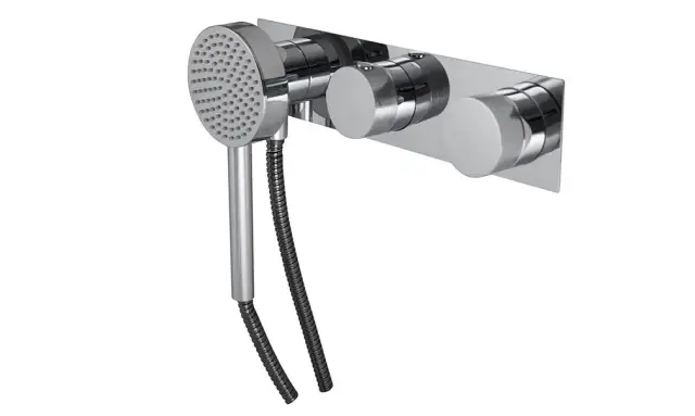 NOKEN TONO Наружная часть термостата с подводом воды и магнитным держателем, 2 потребителя, хром