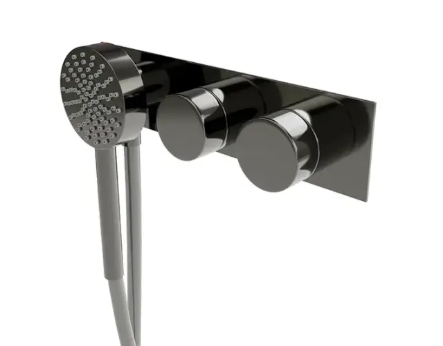 NOKEN TONO Наружная часть термостата с подводом воды и магнитным держателем, 2 потребителя, титан