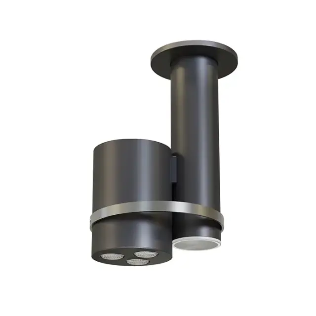 NOKEN EYE Потолочная душевая лейка с хромотерапиией, 100-240V, черный матовы/нержавеющая сталь блест