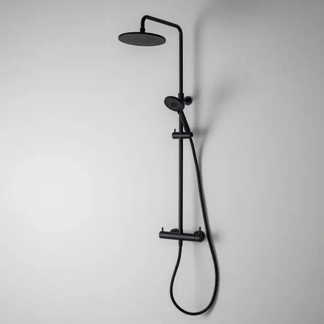 NOKEN SMART N Душевая стойка с верхним и ручным многофункциональным душем, черный матовый