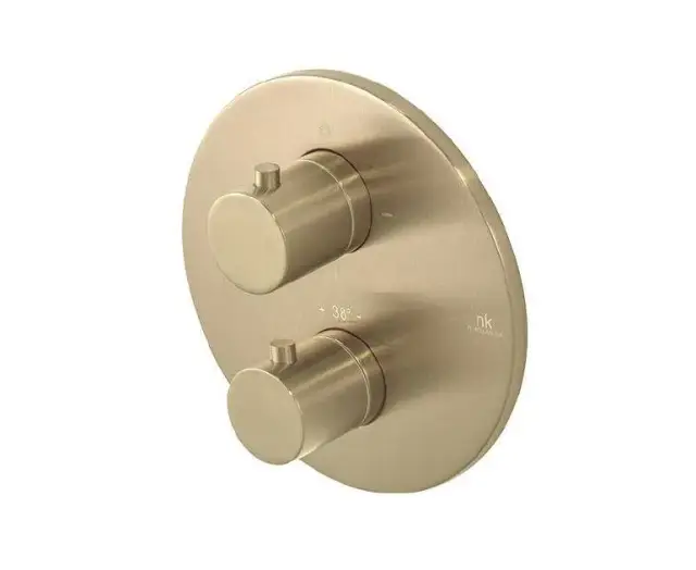 NOKEN ROUND Внешняя часть термостатического смесителя Smartbox, браш. латунь