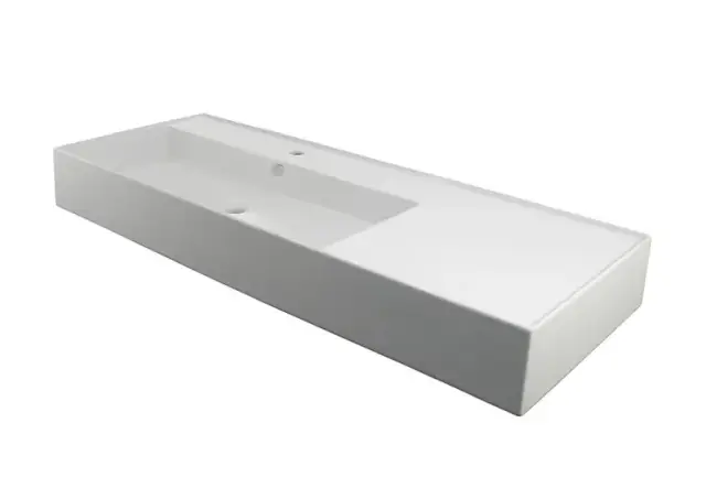 NOKEN ESSENCE C Раковина подвесная с перемещенным углублением налево 120 см, белый матовый
