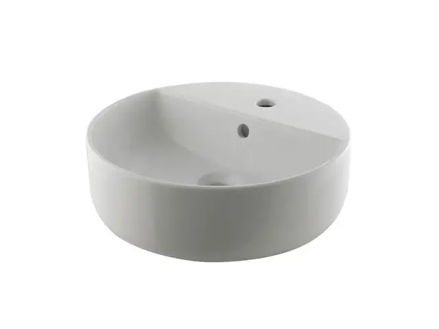 NOKEN RONDO Раковина Ø43 см на столешницу, с переливом, 1 отв., белый