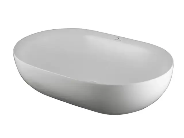 NOKEN SLENDER Раковина 60x40 см для установки на столешницу без перелива, без ДК, белый матовый