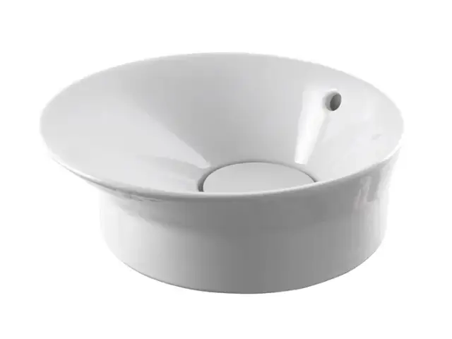 NOKEN TONO Раковина накладная 40 см скошенная, с переливом и керамическим ДК, белый