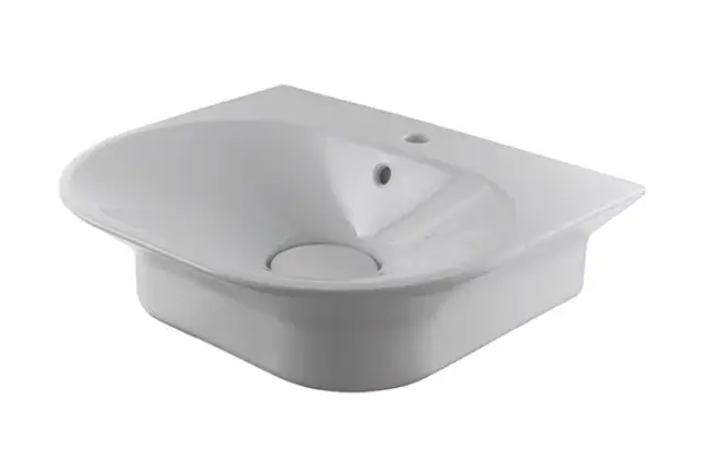 NOKEN TONO Раковина подвесная 60 см с переливом и керамическим донным клапаном, белый