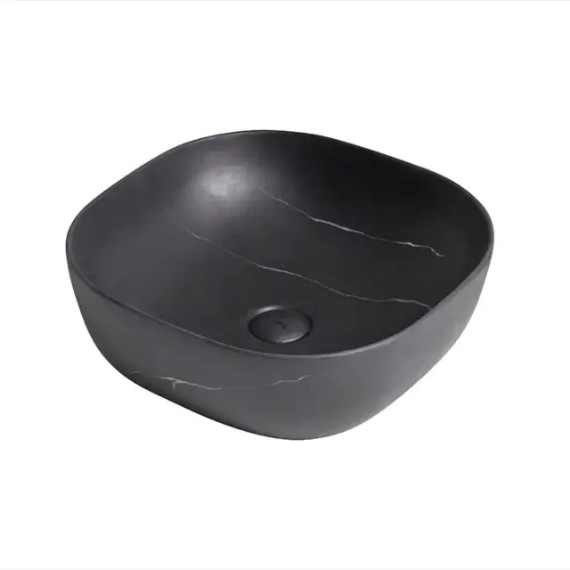 NOKEN SLENDER Раковина на столешницу 41x41 см, БЕЗ перелива, с ДК, marquina stone