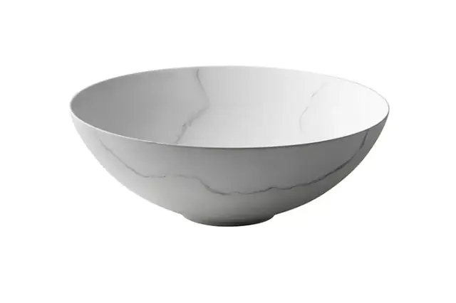 NOKEN SLENDER Раковина на столешницу Ø40 см, БЕЗ перелива, с ДК, carrara marble