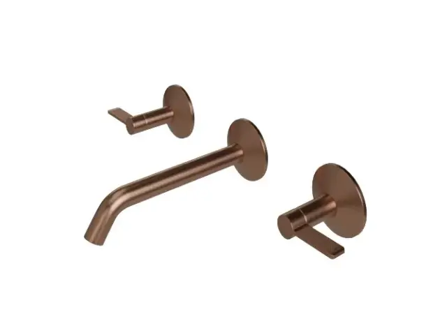 NOKEN LIGNAGE Смеситель для раковины из стены на 3 отв., без ДК, 5 л/мин, браш. медь