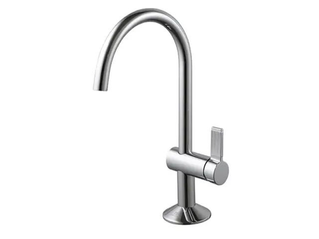 NOKEN LIGNAGE LUXE Смеситель однорычажный для раковины, ребристая ручка, без ДК, 5 л/мин, хром