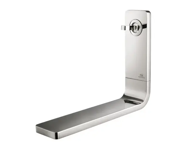 NOKEN LOUNGE Однорычажный настенный смеситель для раковины, каскадный излив, без ДК, 5,1 л/мин, хром