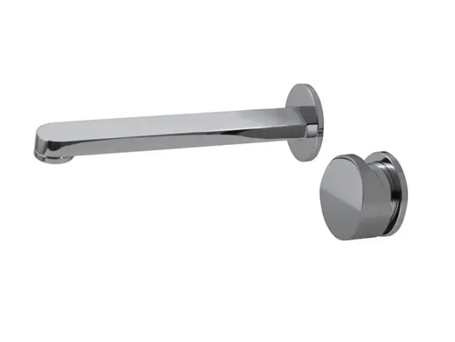 NOKEN TONO Однорычажный смеситель для раковины из стены, ребристая ручка, без ДК, 5.68 л/мин, хром