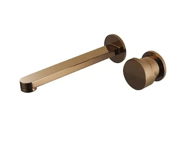 NOKEN TONO Однорычажный смеситель для раковины из стены, ребристая ручка, без ДК, 5.68 л/мин, медь