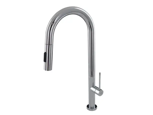 NOKEN URBAN Смеситель однорычажный для мойки, поворотный излив, с выдвижным душем, хром