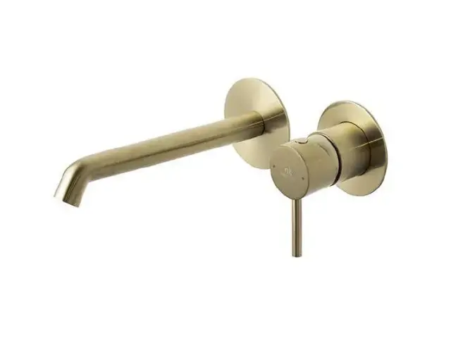 NOKEN ROUND Внешняя часть смесителя для раковины из стены, вылет 200 мм, браш. латунь