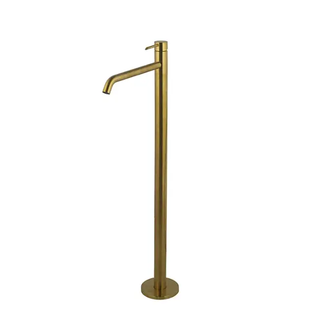 NOKEN ROUND Внешняя часть напольного смесителя для раковины, 5 л/мин, вылет 250 мм, браш. золото