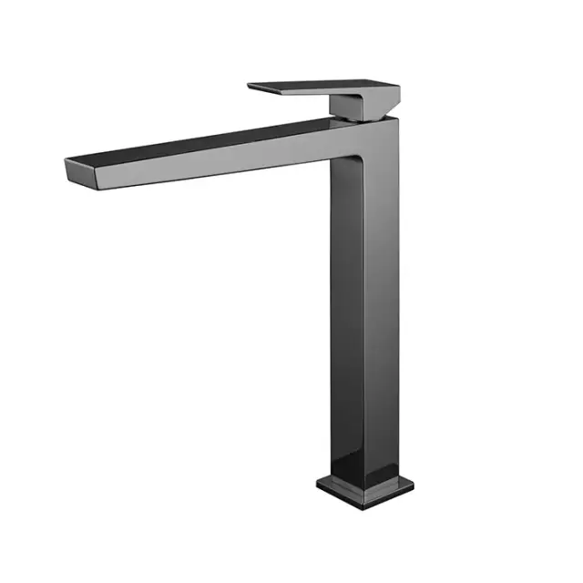 NOKEN SQUARE Однорычажный смеситель для раковины с высоким изливом, без ДК, титан