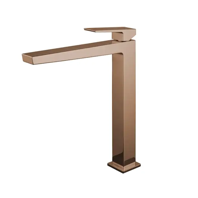 NOKEN SQUARE Однорычажный смеситель для раковины с высоким изливом, без ДК, медь