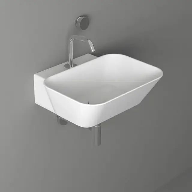 Simas Wave Раковина подвесная 48х43 см, без перелива, 1 отверстие под смеситель, цвет: белый глянц. WA08 bi*1