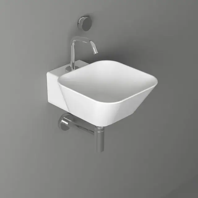 Simas Wave Раковина подвесная 35,5х43 см, без перелива, 1 отвер. под смеситель, цвет: белый глянц. WA07 bi*1