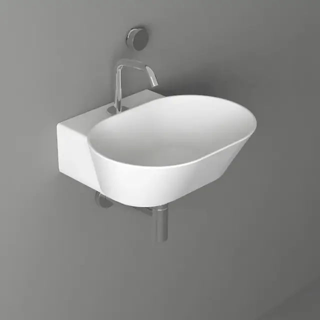 Simas Wave Раковина подвесная 48х43 см, без перелива, 1 отверстие под смеситель, цвет: белый глянц. WA06 bi*1