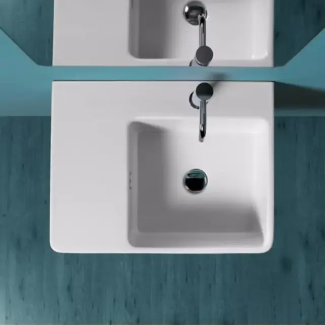 Simas Top e lavabi d'Arredo Раковина подвесная 60х45 см, 1 отверстие под смес., цвет: белый глянц. QU60D*1 bi