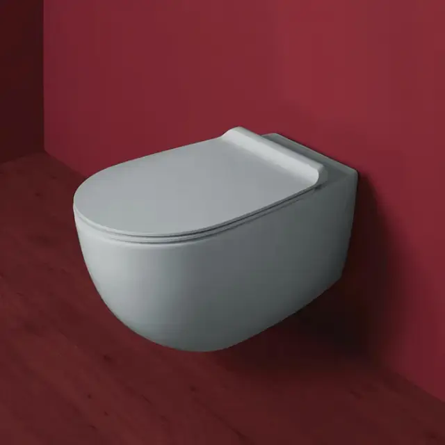 Simas Vignoni Унитаз подвесной 36,5х56 см, безободковый, без крышки-сидения. цвет: tela matt VI18 tela matt