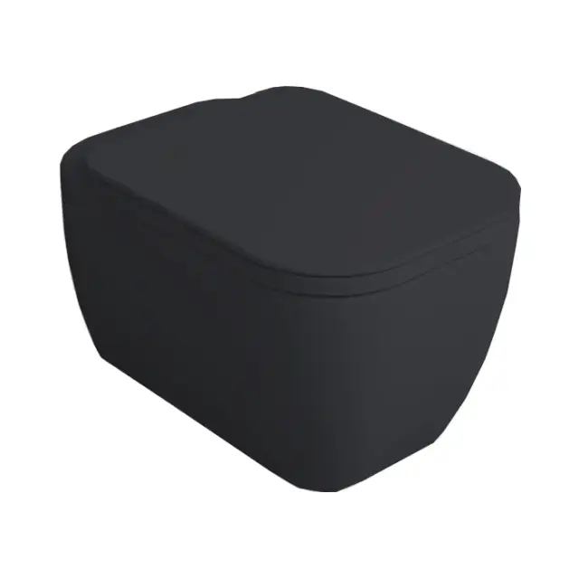 Simas Henges Унитаз подвесной 38х55 см, безободковый, без крышки-сидения. цвет: antracite matt HE18 antracite matt