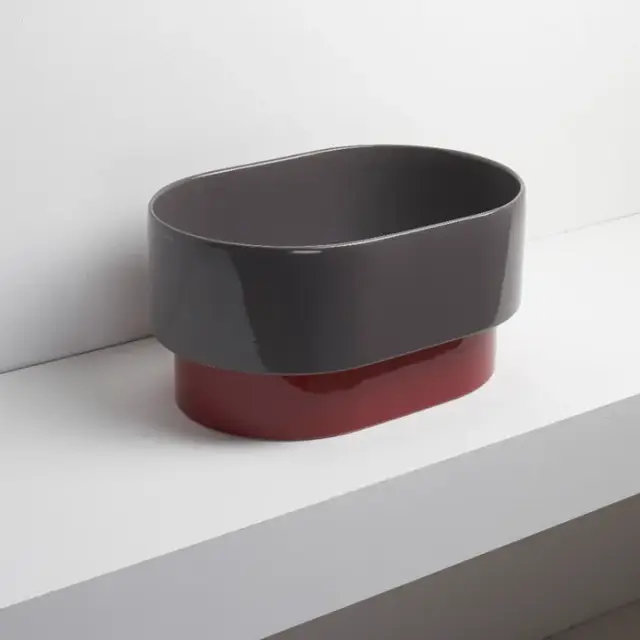 Simas Po-Mo Раковина чаша 50х33 см, без перелива. цвет: grafite/rubino PO04 GRAFITE/RUBINO