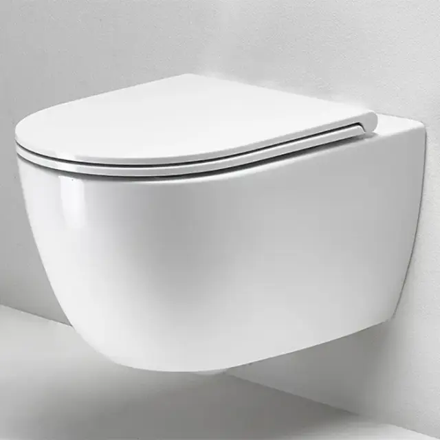 Simas Trevi Унитаз подвесной 37х56 см, безободковый, без крышки-сидения. цвет: белый глянцевый TRV18bi