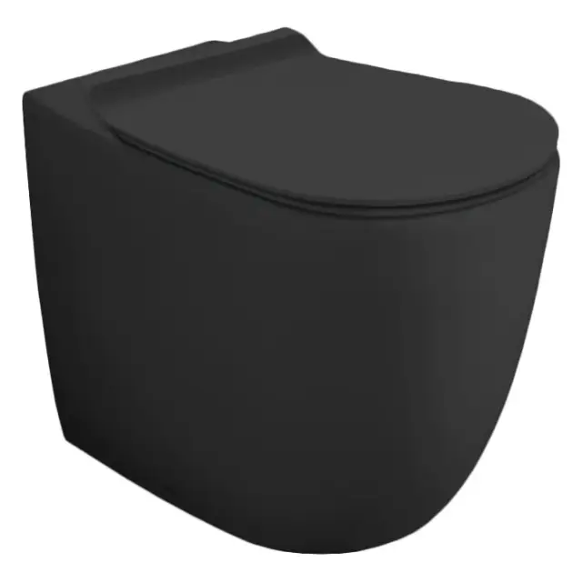 Simas Vignoni Унитаз приставной 36,5х56 см, безободковый, без крышки-сидения. цвет: antracite matt VI01 antracite matt