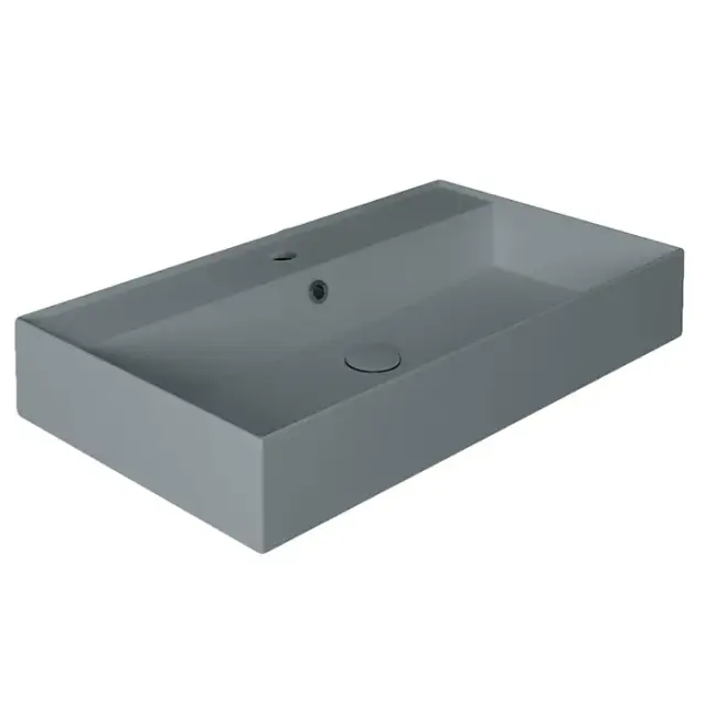 Simas Agile Раковина подвесная 81х46 см, с переливом, 1 отверстие под смеситель, цвет: cemento matt AG81 cemento matt*1