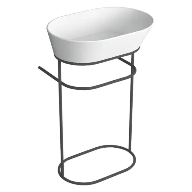 Simas Wave Консоль под раковину WA02 напольная 50х40х75h см, овальная, цвет: nero matt WASA02 nero matt