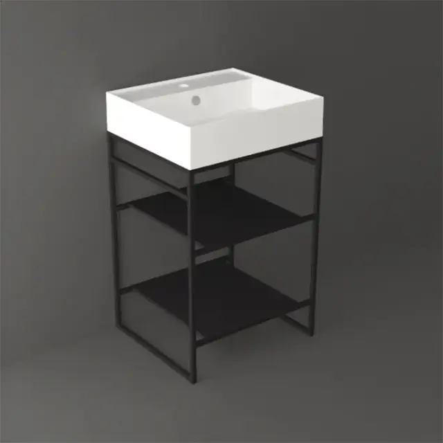 Simas Agile Консоль под раковину AG51 напольная 51х46х72h см, прямоугольная, цвет: черный матовый AGSA51